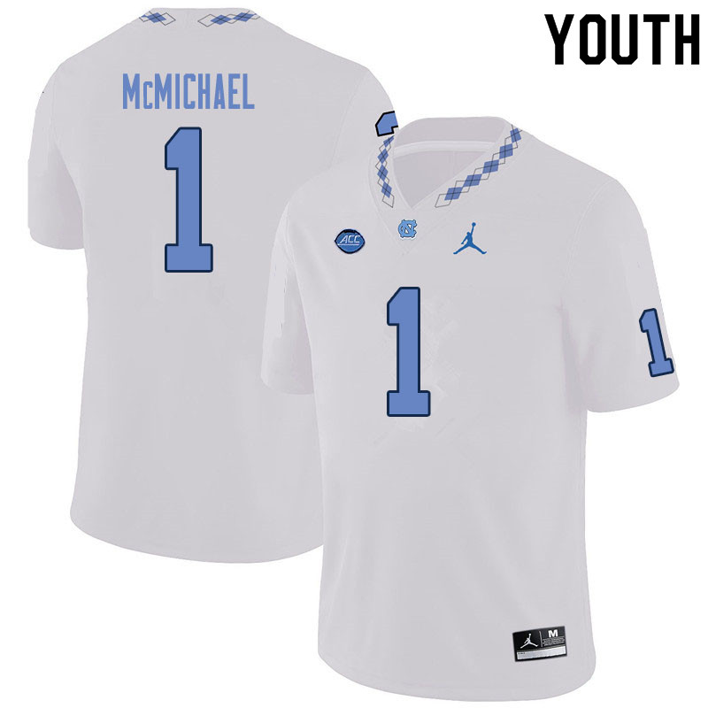 Youth #1 Kyler McMichael North Carolina Tar Heels College Football Jerseys Sale-White